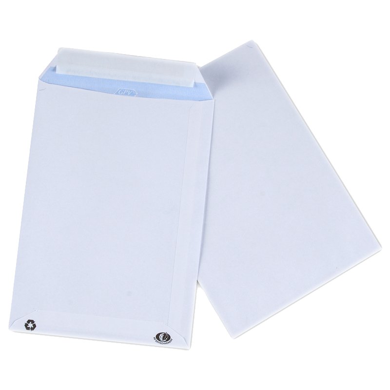 GPV pochettes d'expédition C4, blanc, fenêtre droite, 250 pièces